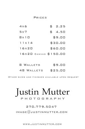 2011PriceList_JustinMutterPhoto